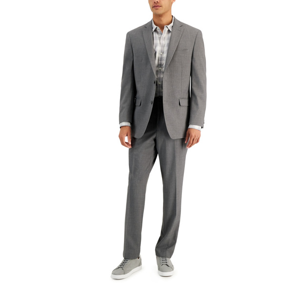 Marc New York by Andrew Marc Men Modern Fit Suit Grey Size Jacket 43R Pant 36X32